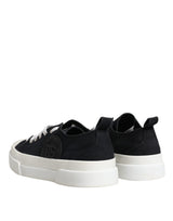 Black White Canvas Low Top Sneakers Shoes