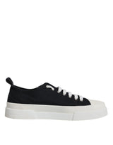 Black White Canvas Low Top Sneakers Shoes