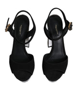 Black Mirror Heels Platform Sandals Shoes