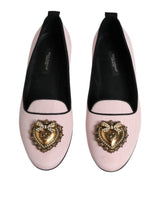 Light Pink Velvet Slip On Loafers Flats Shoes