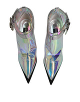 Shoes Silver Iridescent Pointed Short Boots