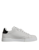 White Leather Classic Low Top Sneakers Shoes