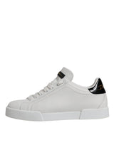 White Leather Classic Low Top Sneakers Shoes