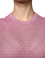 Pink Mesh See Through Sleeveless Tank Top