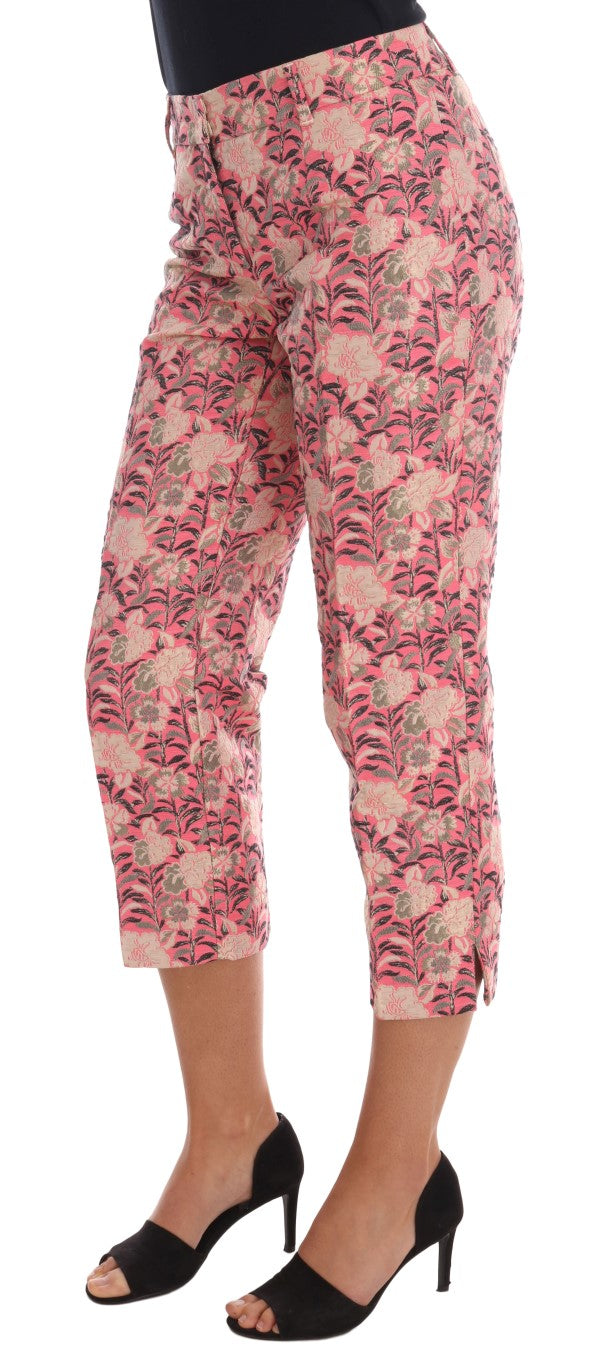 Pantalon en brocade floral élégant