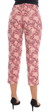 Eleganti pantaloni di broccato floreale