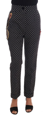 Pantaloni abbelliti eleganti a pois