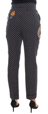 Pantaloni abbelliti eleganti a pois