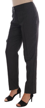 Elegante schlanke, fit gestreifte Kleiderhose