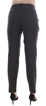 Elegante schlanke, fit gestreifte Kleiderhose