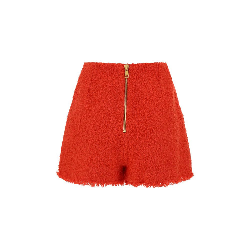 2 Pkts Btn Escargot Belted Tweed Shorts