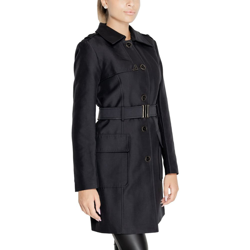 Black Polyester Jackets & Coat