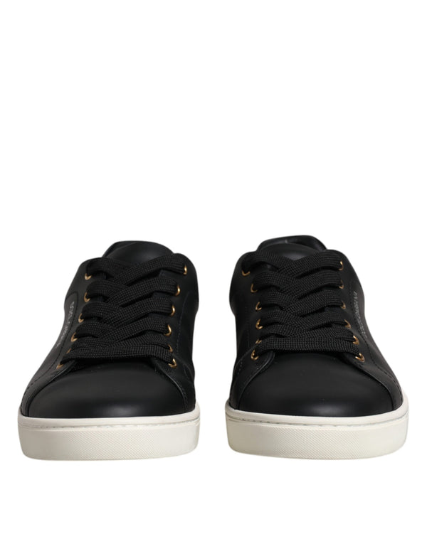 Black Leather Logo London Sneaker Shoes