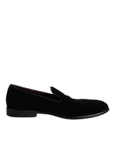 Black Velvet Loafers Formal Men Dress Shoes