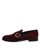 Bordeaux Suede Loafers Formal Men Dress Shoes