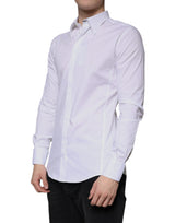 White Cotton Long Sleeve SICILIA Dress Shirt