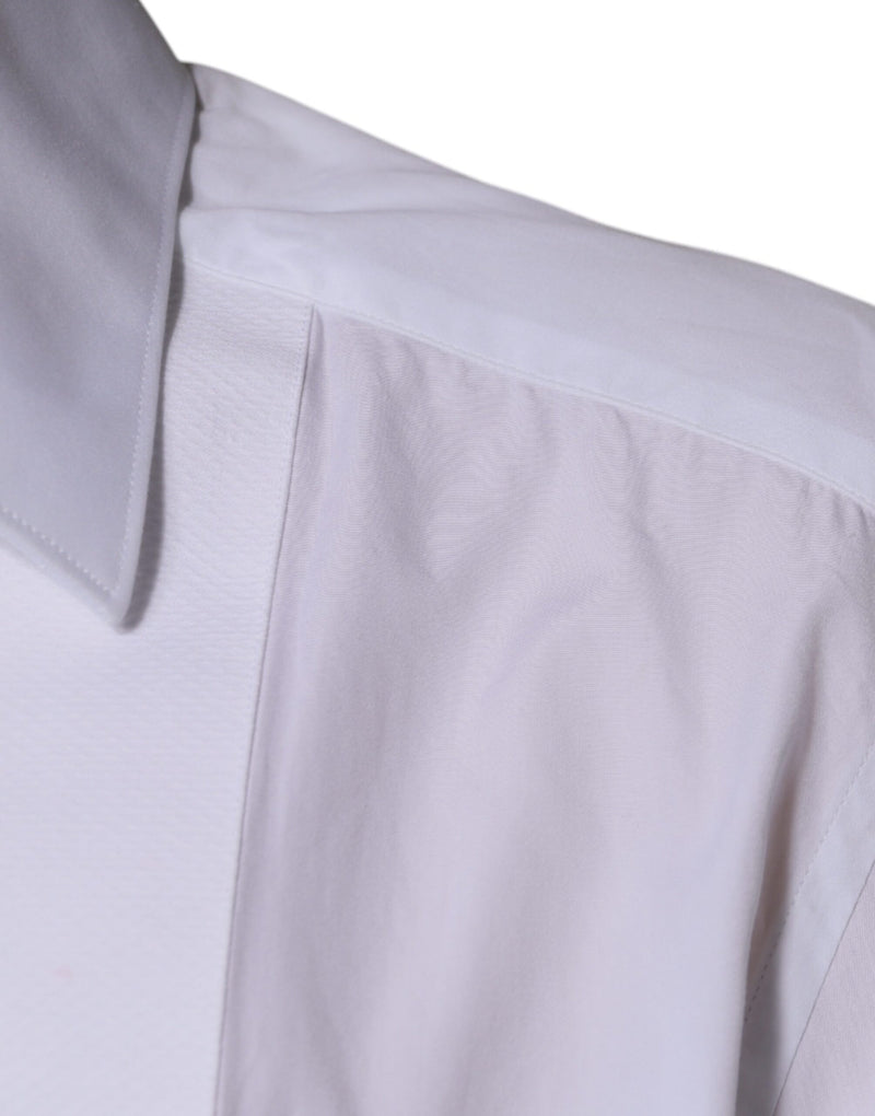 White Bib Cotton Poplin GOLD Men Formal Shirt