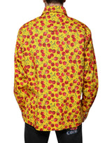 Yellow Cherry Button Down Men Casual Shirt