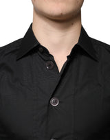 Black Cotton Formal Long Sleeves Dress Shirt