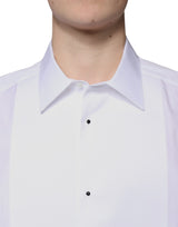 White Bib Cotton Poplin GOLD Formal Shirt