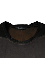 Brown Graphic Print Cotton Round Neck T-shirt