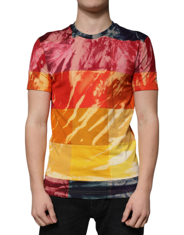 Multicolor Tie Dye Cotton Round Neck T-shirt