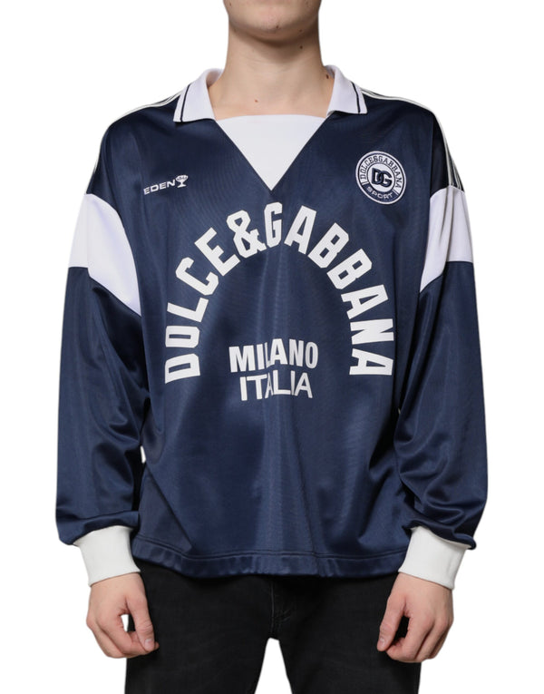 Blue White Milano Long Sleeve Jersey T-shirt