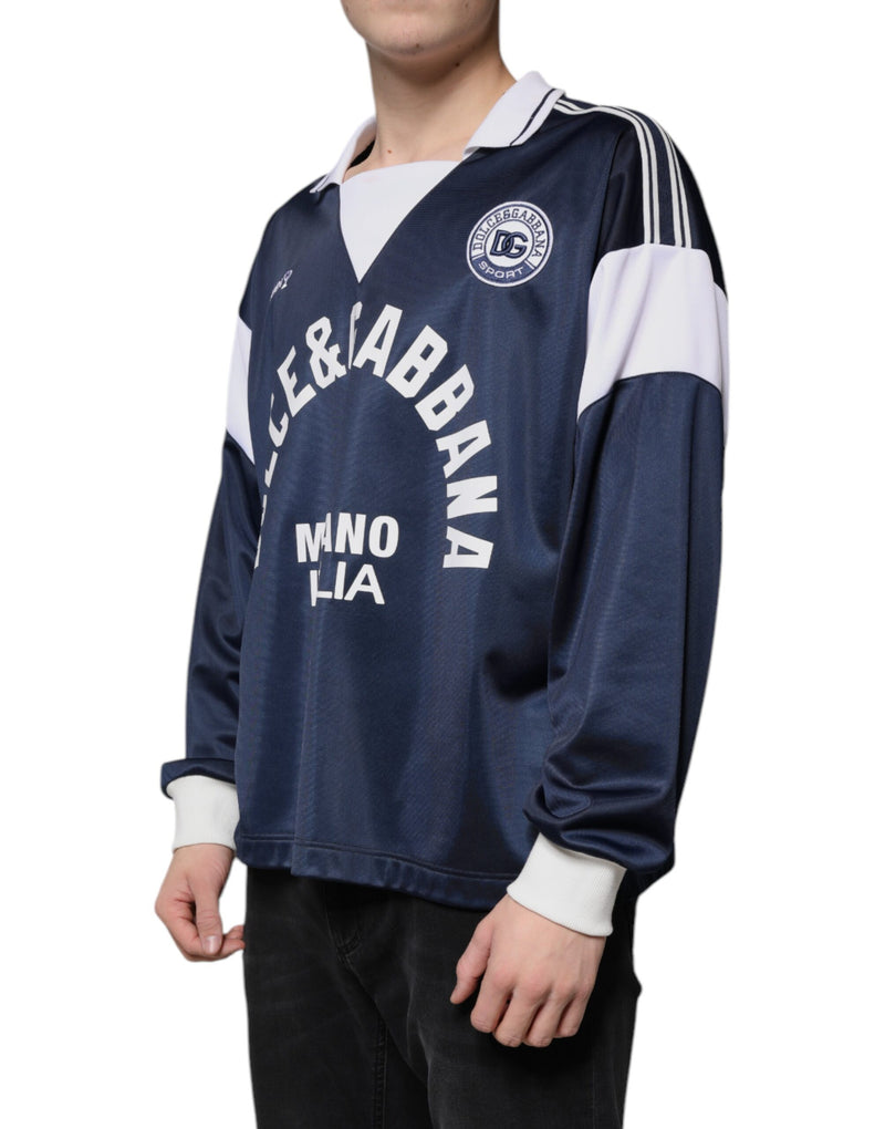 Blue White Milano Long Sleeve Jersey T-shirt