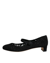 Black Mary Jane Taormina Lace Pumps Shoes