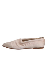 Beige Fabric Slip On Ballerina Flats Shoes