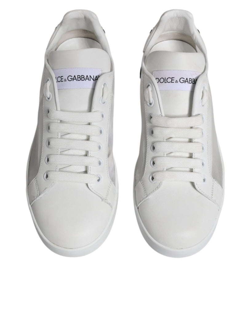 White Calf Leather Portofino Sneakers Shoes