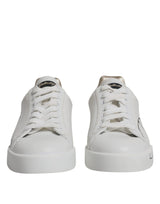 White Gold Low Top Lace Up Sneakers Shoes