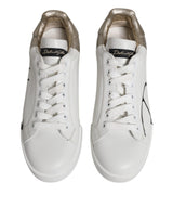 White Gold Low Top Lace Up Sneakers Shoes