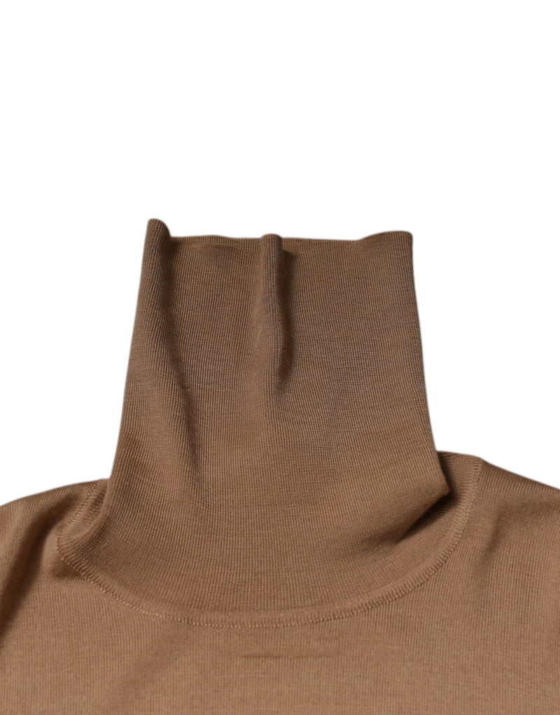 Brown Turtleneck Long Sleeve Pullover Sweater