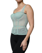 Green Cotton Bustier Corset Sleeveless Top