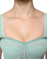 Green Cotton Bustier Corset Sleeveless Top