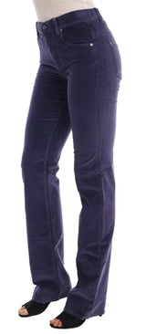 Pantalon de bootcut chic en velours violet en velours violet