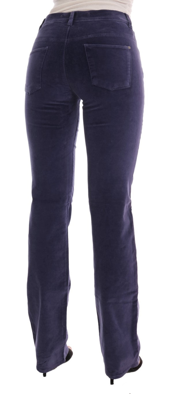 Pantalon de bootcut chic en velours violet en velours violet