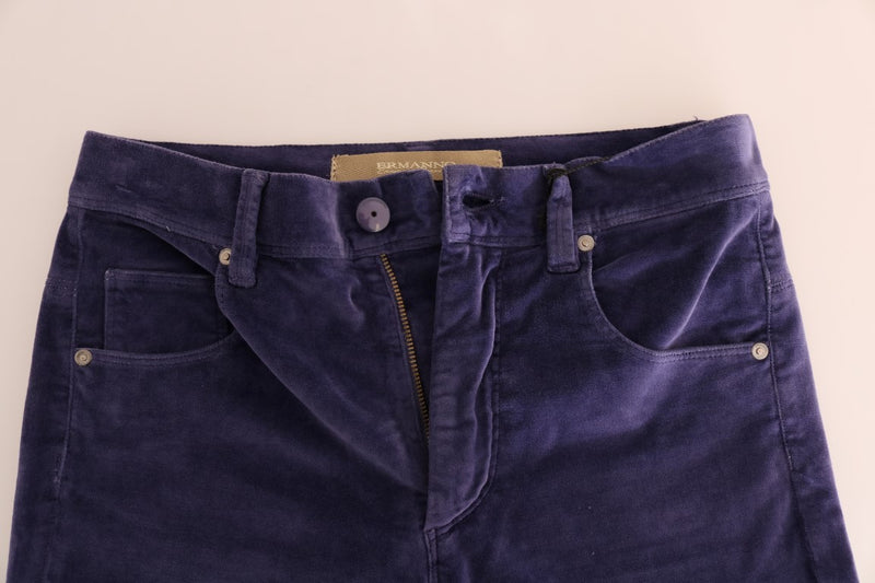 Pantalon de bootcut chic en velours violet en velours violet