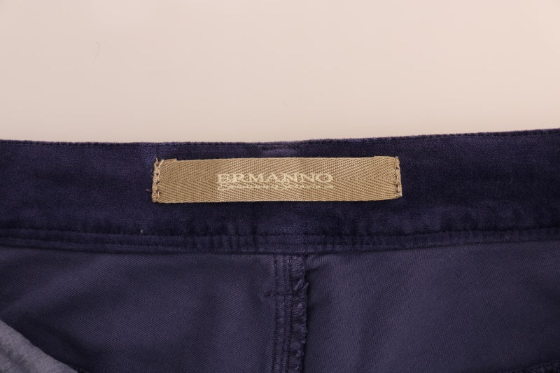 Pantaloni di bagliori di bootcut a velluto viola chic