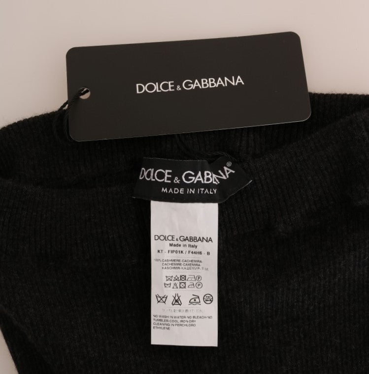 Élégant pantalon de taille haute en cachemire gris gris