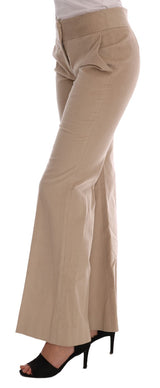 Chic Beige Bootcut Flared Hosen