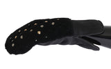 Studded Black Leather Gentleman's Gloves