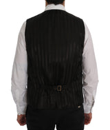 Élégant gilet de gilet de gris gris à rayures