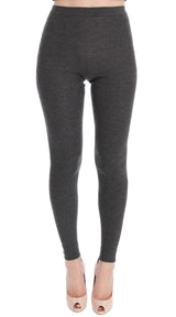 Chic Gray High Waist Cashmere Tights παντελόνια