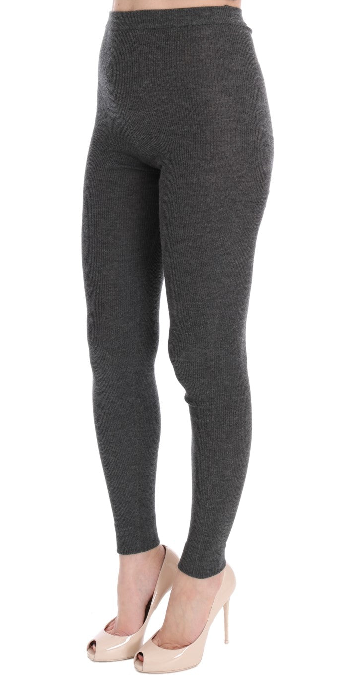 Chic Grey High Waist Cashmere Colks Pantalons