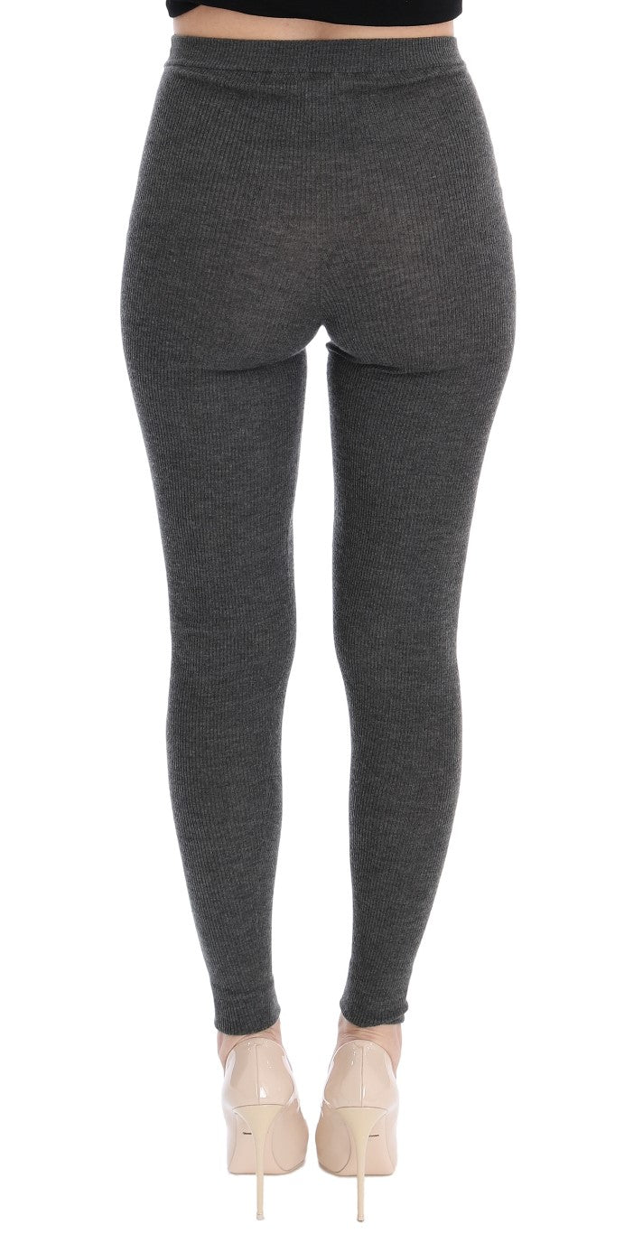 Chic Grey High Waist Cashmere Colks Pantalons