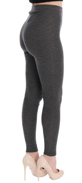 Chic Gray High Waist Cashmere Tights παντελόνια