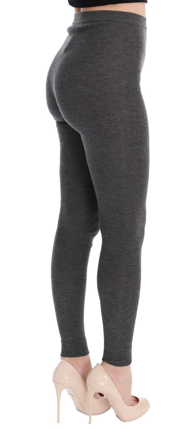 Chic Gray High Waist Cashmere Tights Pants