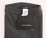 Pantalones de cachemira de cintura alta gris gris